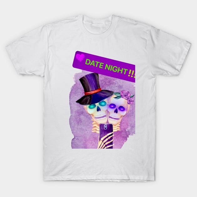 “Skeleton’s Date Night” T-Shirt by Colette22